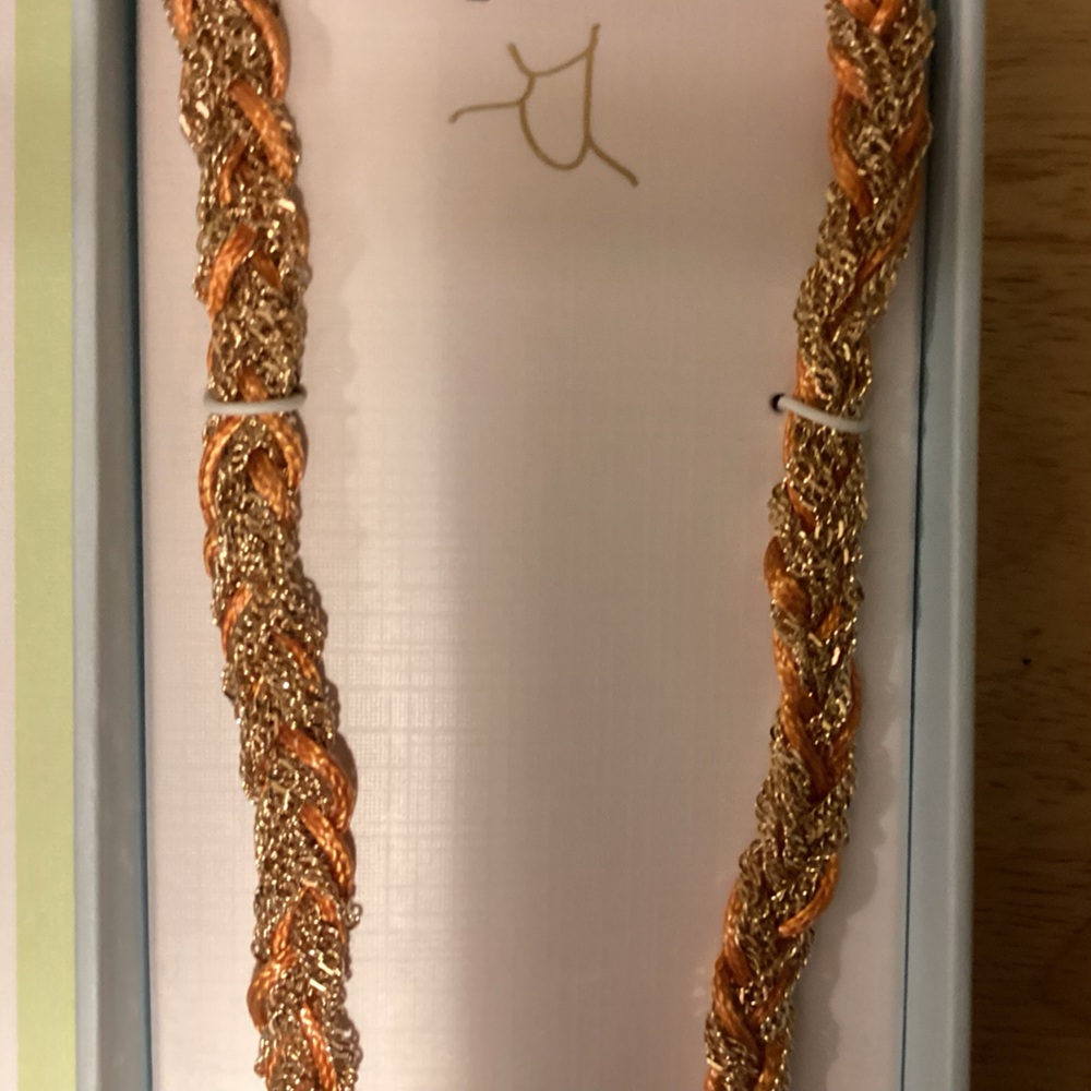 Piper K Faux Gold Stacked Braided Necklace 16+3” - Picture 4 of 7